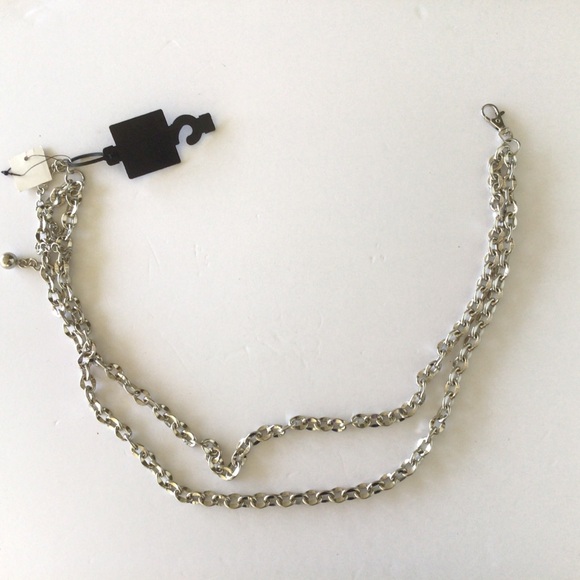 ELLEN TRACY SILVER CHUNKY METAL CHAIN BELT NWT SIZE SMALL/MEDIUM - Picture 8 of 8